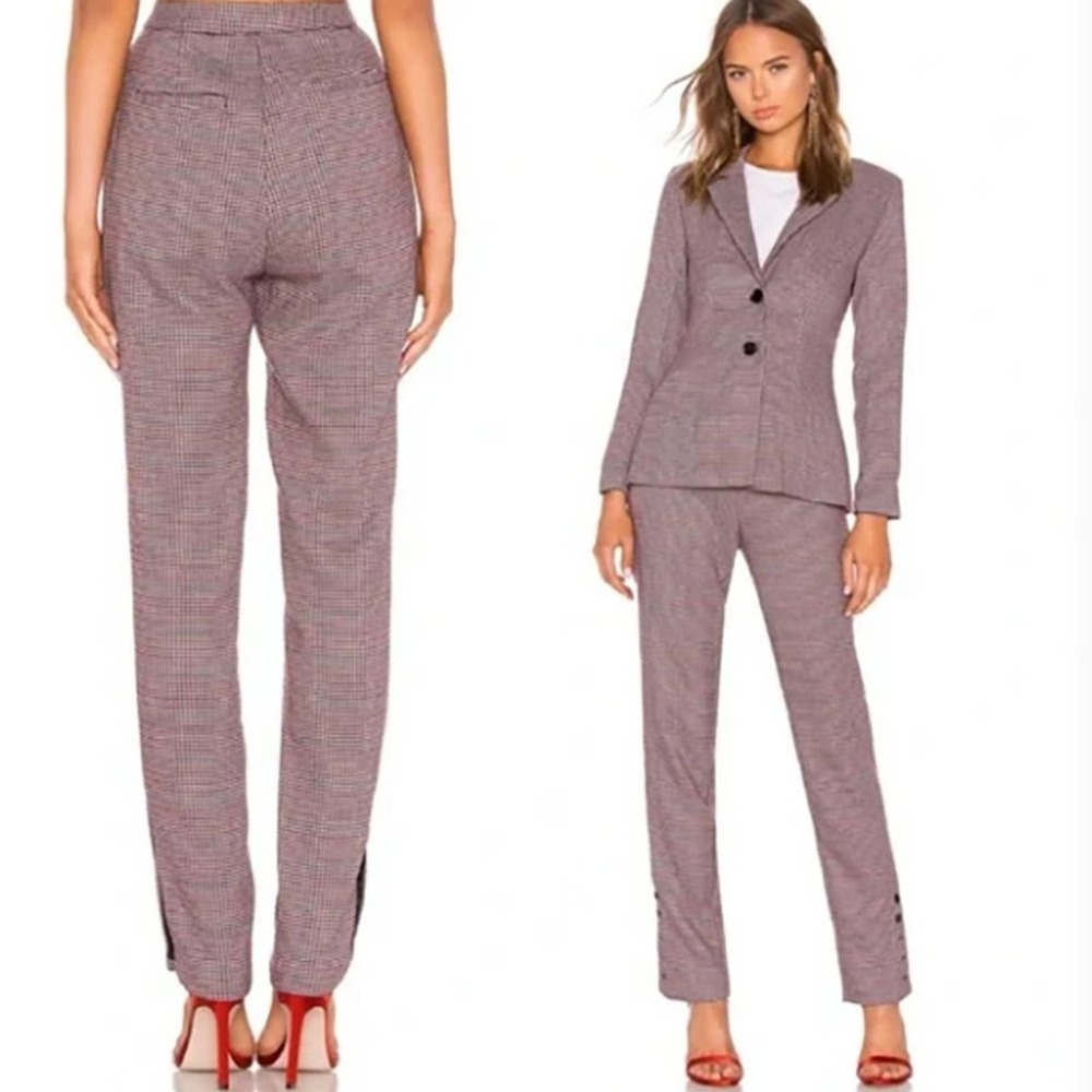 LPA Pink Plaid Tailored Trousers